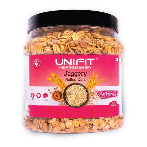 Buy UNIFIT's Jaggery Oats Healthy Breakfast High Fiber Oat Rich Source ...