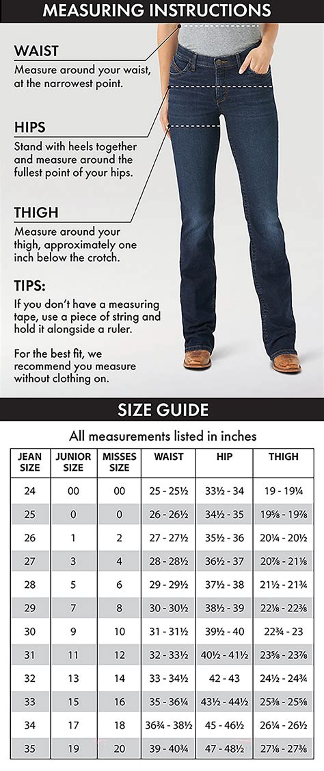 Lee Jeans Size Chart