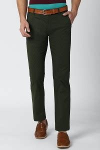 PETER ENGLAND Slim Fit Men Green Trousers - Buy PETER ENGLAND Slim Fit ...