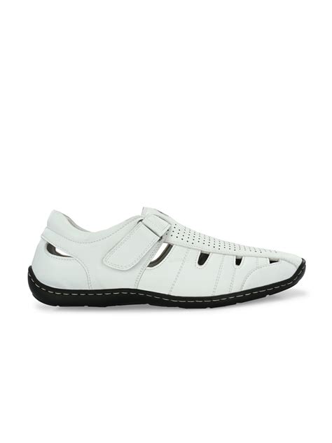 Hitz Men's White Leather Shoe-Style Sandals – Hitz Shoes Online