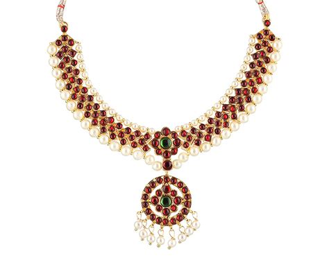Exquisite Bharatanatyam Dance Jewellery Set - Kempu Stone Adorned ...