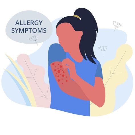 Seasonal allergy woman with red skin rash woman scratching skin on her ...