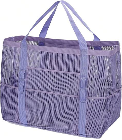 Ingsenede Shop Mesh Beach Bag - Large Beach Tote Bag With Multiple ...