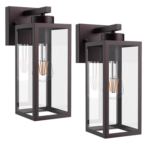 Buy Tipace Outdoor Wall Lantern 2 Pack Brown Exterior Wall Sconce with ...