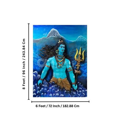 8X6 Feet Lord Shiva and Mount Kailash 3D Relief Mural Art