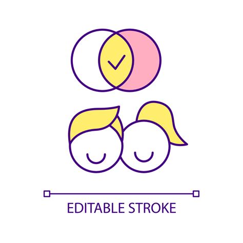 Compatibility in relationship RGB color icon. Mutual feelings. Be ...