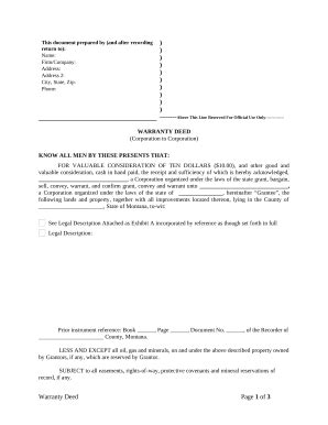 Warranty Deed Template - Blank Fillable Template | Fill Out, Print ...
