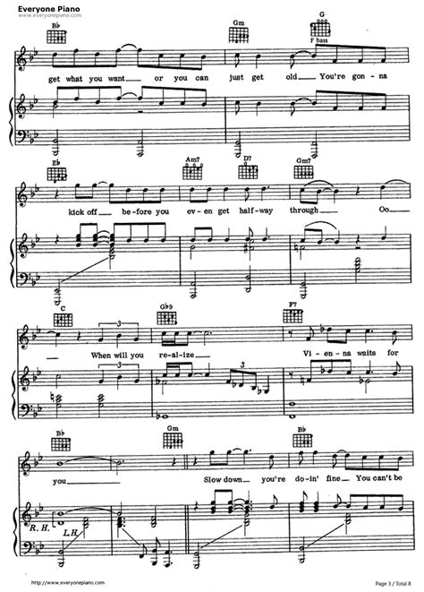 Free Vienna-Billy Joel Piano Sheet Music Preview 3 - Free Piano Sheet ...
