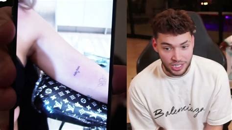"That is f**king crazy" - Adin Ross speechless after OF model Ski Bri tattoos his name on her arm