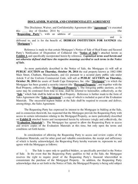 Fillable Online Environmental Notice, Disclaimer And Waiver Sample ...