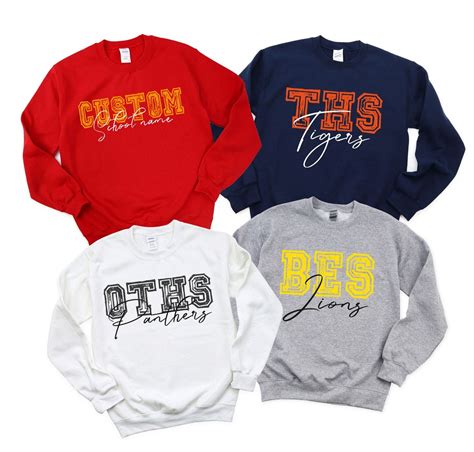 School Mascot Sweatshirt, Personalized School Hoodies, Retro Custom ...