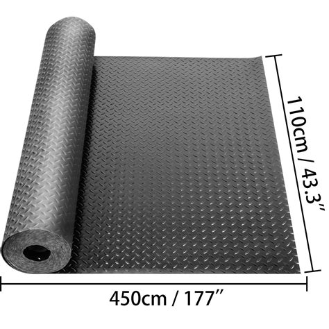 VEVOR Garage Floor Mats 2 Rolls 14.7 x 3.6 Ft Garage Mat 2.5mm Thickness Black Garage Flooring ...