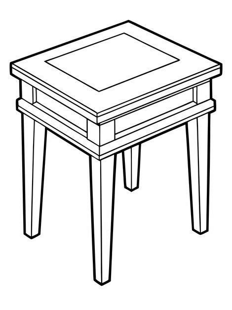 Parsons table colouring book pages for children and adults with vector ...