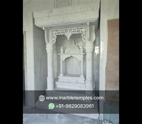 White Marble Temple for Home in Jaipur, India - Marble Artifacts