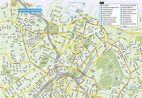 Auckland map centre - Map of Auckland city centre (New Zealand)