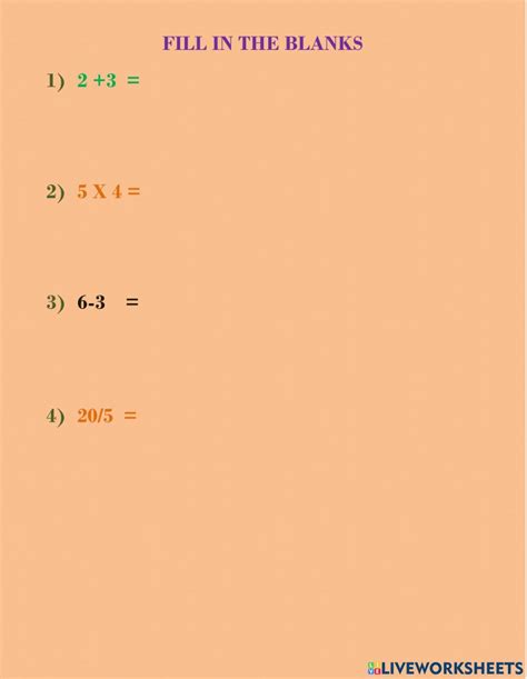 Maths basic worksheet | Live Worksheets