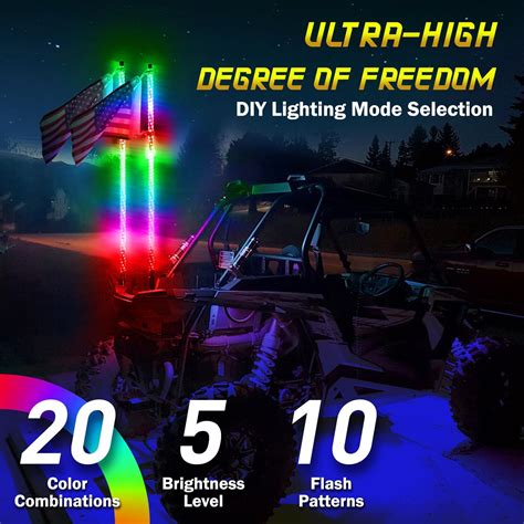 Yiswhis Super Bright Colorful RGB LED Whip Light,Chasing India | Ubuy