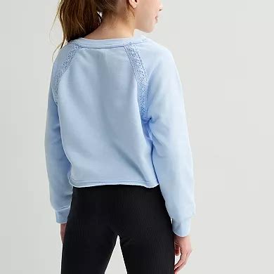 Girls 6-20 SO® Lace Trim Sweatshirt in Regular & Plus Size