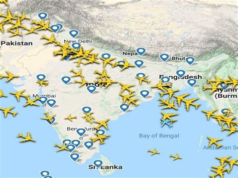 Indian airspace only being used by international flights which are ...