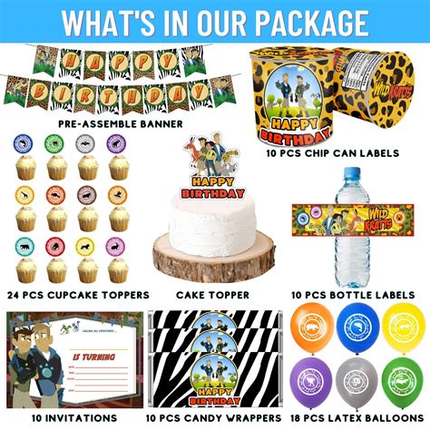 Nelton Birthday Party Supplies For Wild Kratts Includes Banner - Cake ...