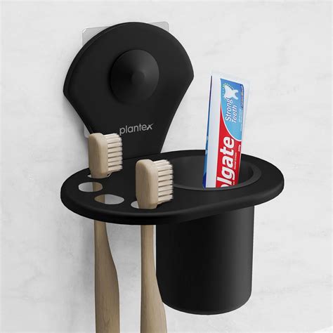 Plantex Royal Self Adhesive Stainless Steel Tooth Brush Holder/Tumbler ...