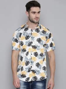 METRONAUT Men Printed Casual Yellow Shirt - Buy METRONAUT Men Printed ...