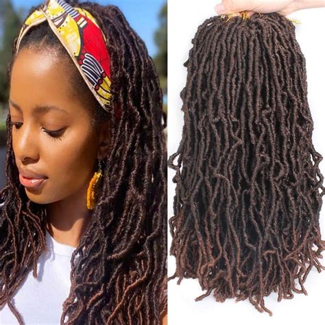 Buy Aigemei 18 Inch New Faux Locs Crochet Hair Curly Wavy Goddess Locs ...