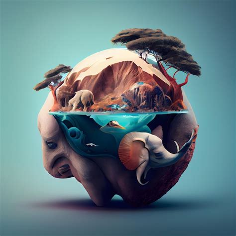 Planet Erde in Form eines menschlichen Körpers 3D-Darstellung | Premium ...
