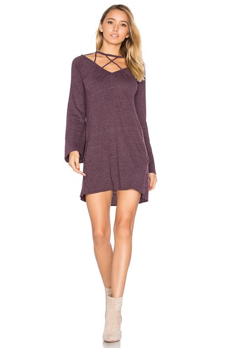 Chaser Bell Sleeve Strappy Mini Dress in Sangria | REVOLVE