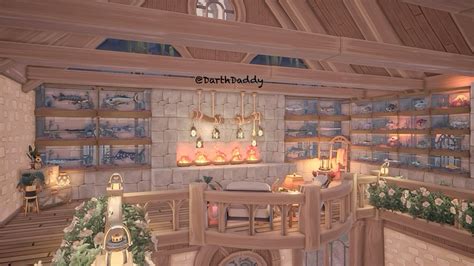 Palia fireplace & aquarium | Game room decor, Hayday farm design, House design