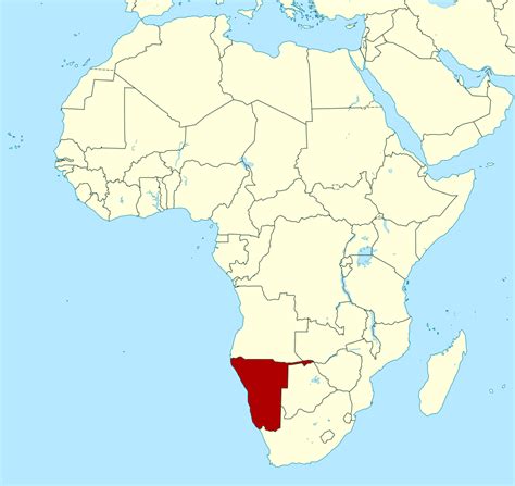Detailed location map of Namibia in Africa | Namibia | Africa ...