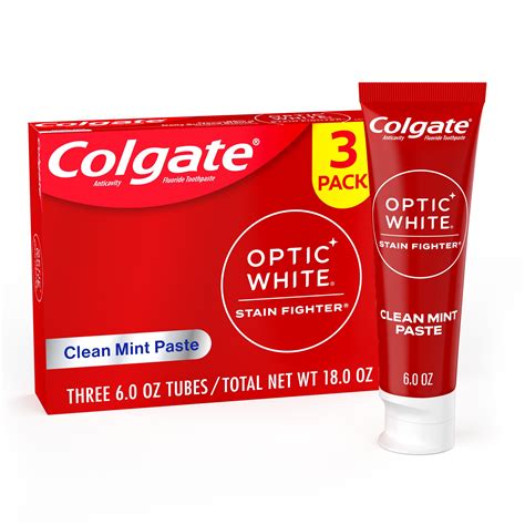 Colgate Teeth Whitening Toothpaste Pack, Enamel Safe, 6 oz, Clean Mint ...