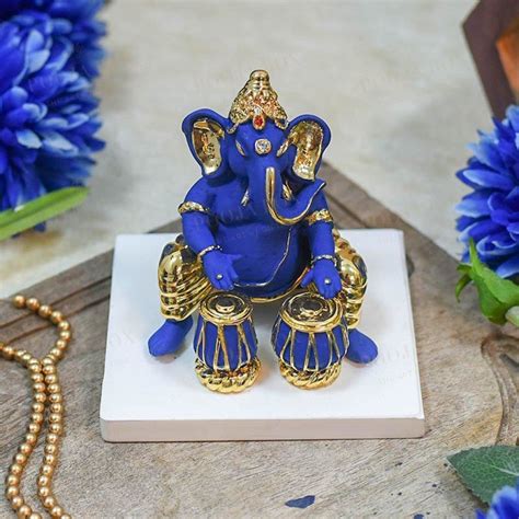 Buy Beautiful Ganesha Playing Tabla Online in India - Mypoojabox.in