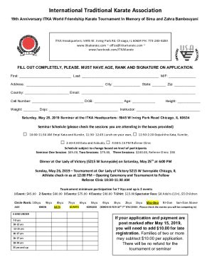 Fillable Online International Traditional Karate Association Fax Email ...