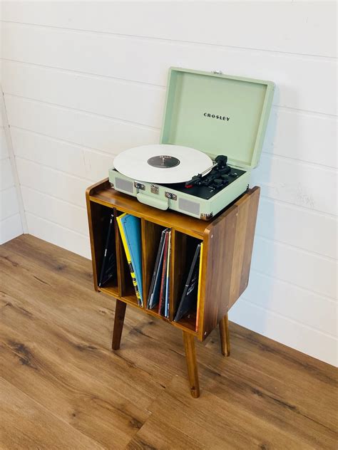 Handmade Wooden Record Player Stand - Vinyl Record Storage - Etsy