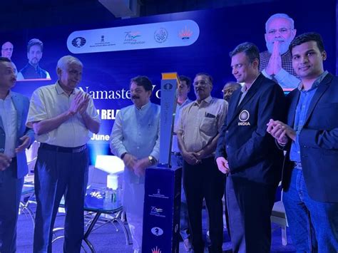 Tejas Bakre and Ankit Rajpara relay the Chess Olympiad Torch from ...