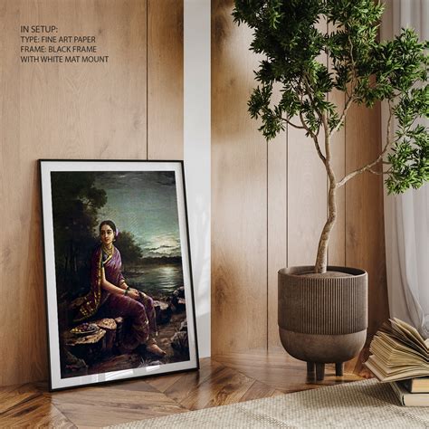 Radha in the Moonlight Painting & Wall Art Print by Raja Ravi Varma ...