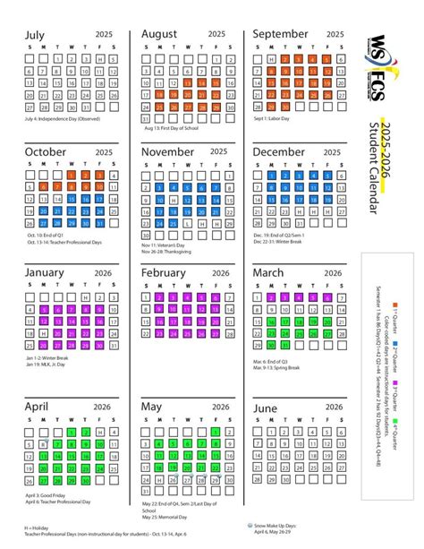 Winston Salem Forsyth County Schools Calendar 2025-2026
