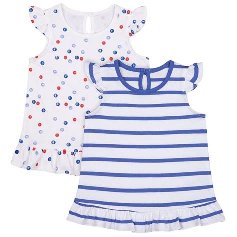 Buy Girls Half Sleeves T-shirt Striped And Printed - Pack of 2 ...