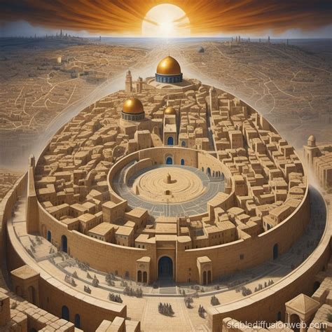 current world view represented as ancient jerusalem surrounded by new ...