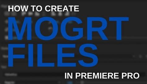 Image result for Mogrt File Tutorial