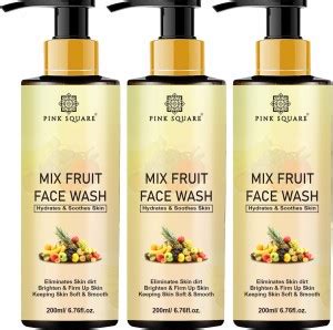 Pink Square 100% Pure & Natural Mix Fruit Pack Of 3 ( 600 ml ) Face ...