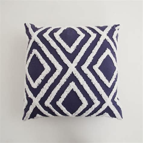 Buy Farmhouse Blue Textured Cotton Filled Cushion - 45x45cm from Home ...