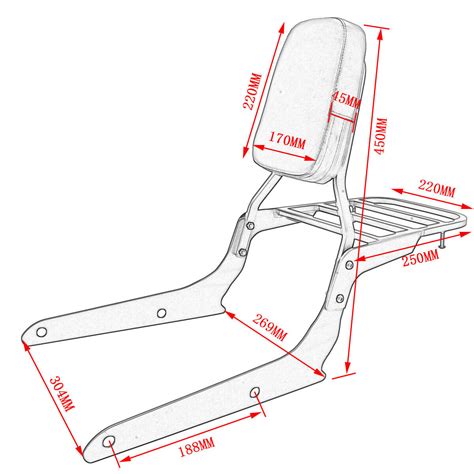 Backrest Sissy Bar Luggage Rack For Honda Shadow | Ubuy India
