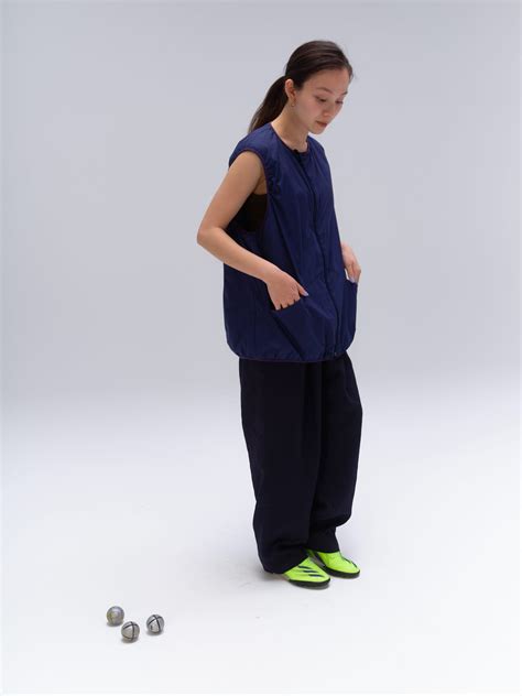 Nylon Waterproof Fabric Zipper Vest[Navy] – altared