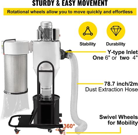 VEVOR Portable 2 HP Cyclone Dust Collector with India | Ubuy