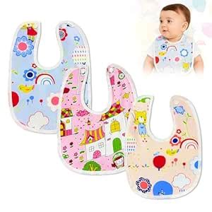 GLUN® Bibs Set for Unisex Newborn Toddlers Aged 8-36 Months, Pack of 3 ...
