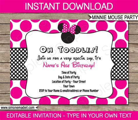 Minnie Mouse Party Invitations Templates 14+ Minnie Mouse Birthday