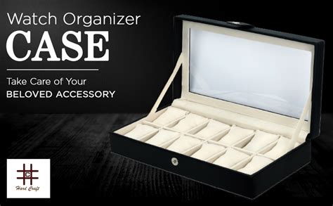 Hard Craft Watch Organiser Transparent Box Collection Case Holder | 12 ...