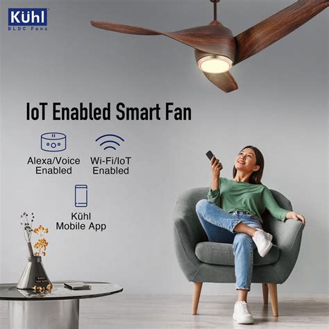 KUHL Twist L3 65% Power Saving BLDC Ceiling Fan | BEE 5 Star Rated & I